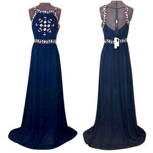 NEW cupcakes & cashmere Sleeveless Embroidered Maxi Dress Size 2